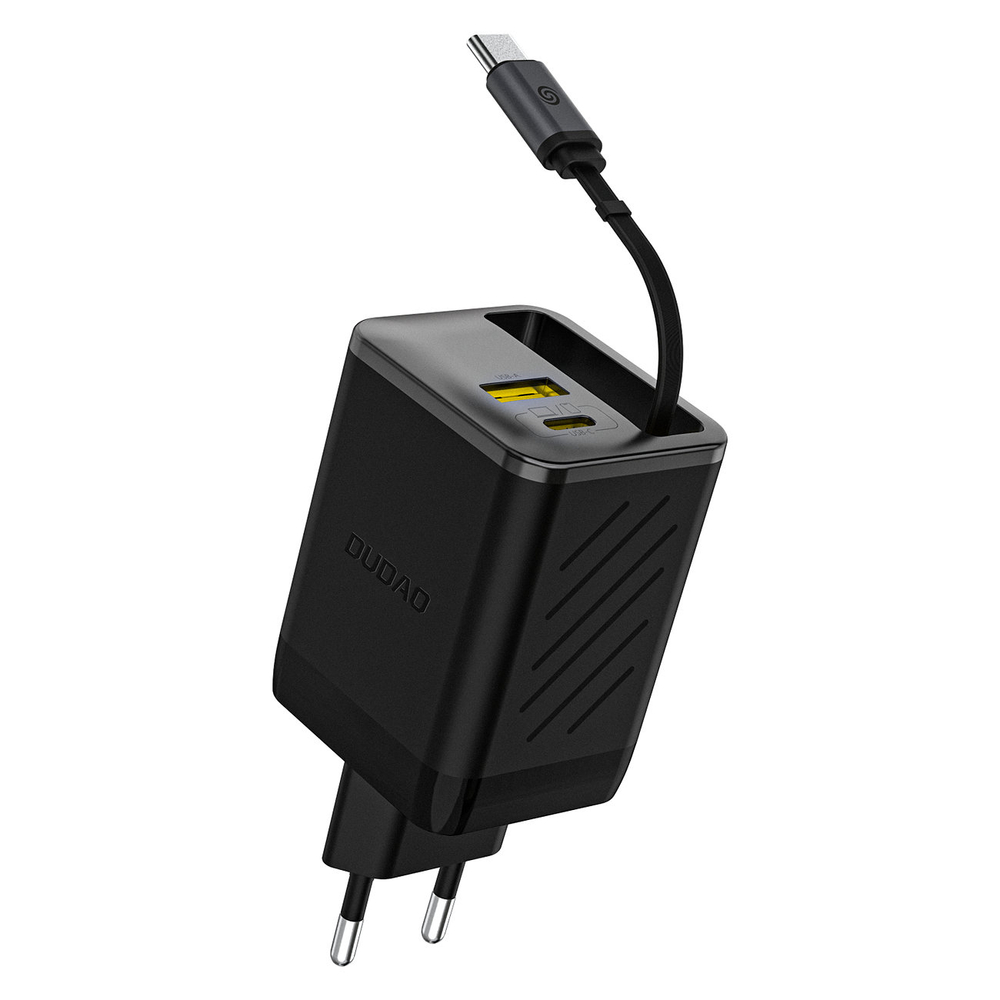 Levně DUDAO A67EU GaN 67W Síťová nabíječka s kabelem USB-C černá