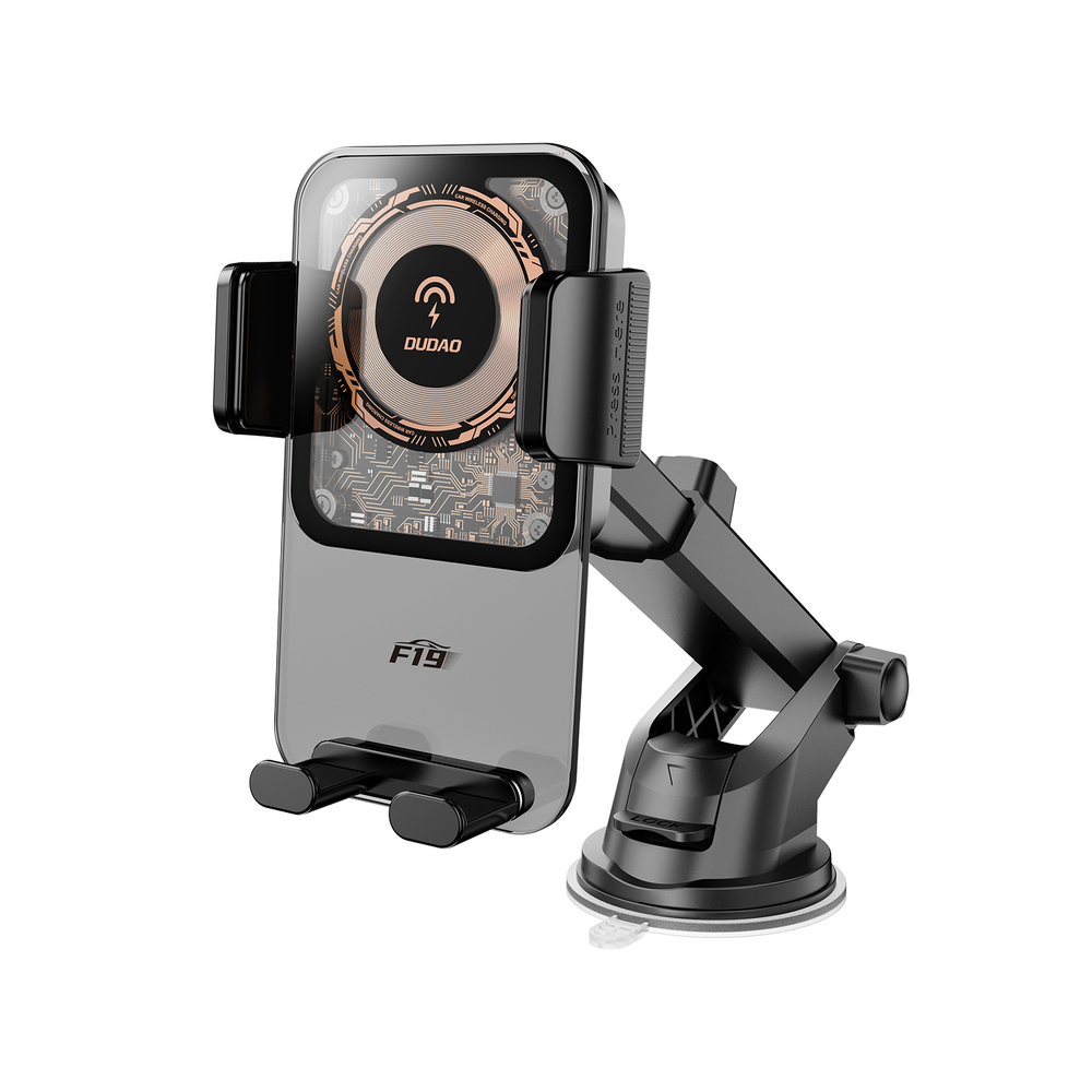 Levně DUDAO F19 Automatický držák do auta s bezdrátovým nabíjením 15W černý