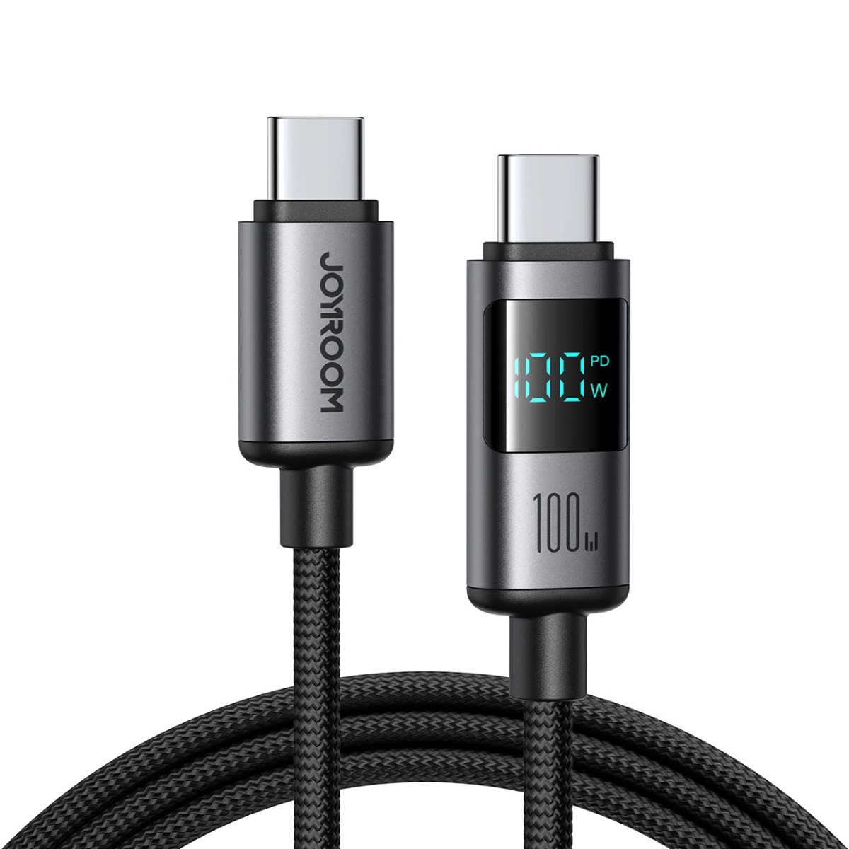 Levně JOYROOM S-A16 PRO 100W Kabel s digitálním displejem USB-C / USB-C černý