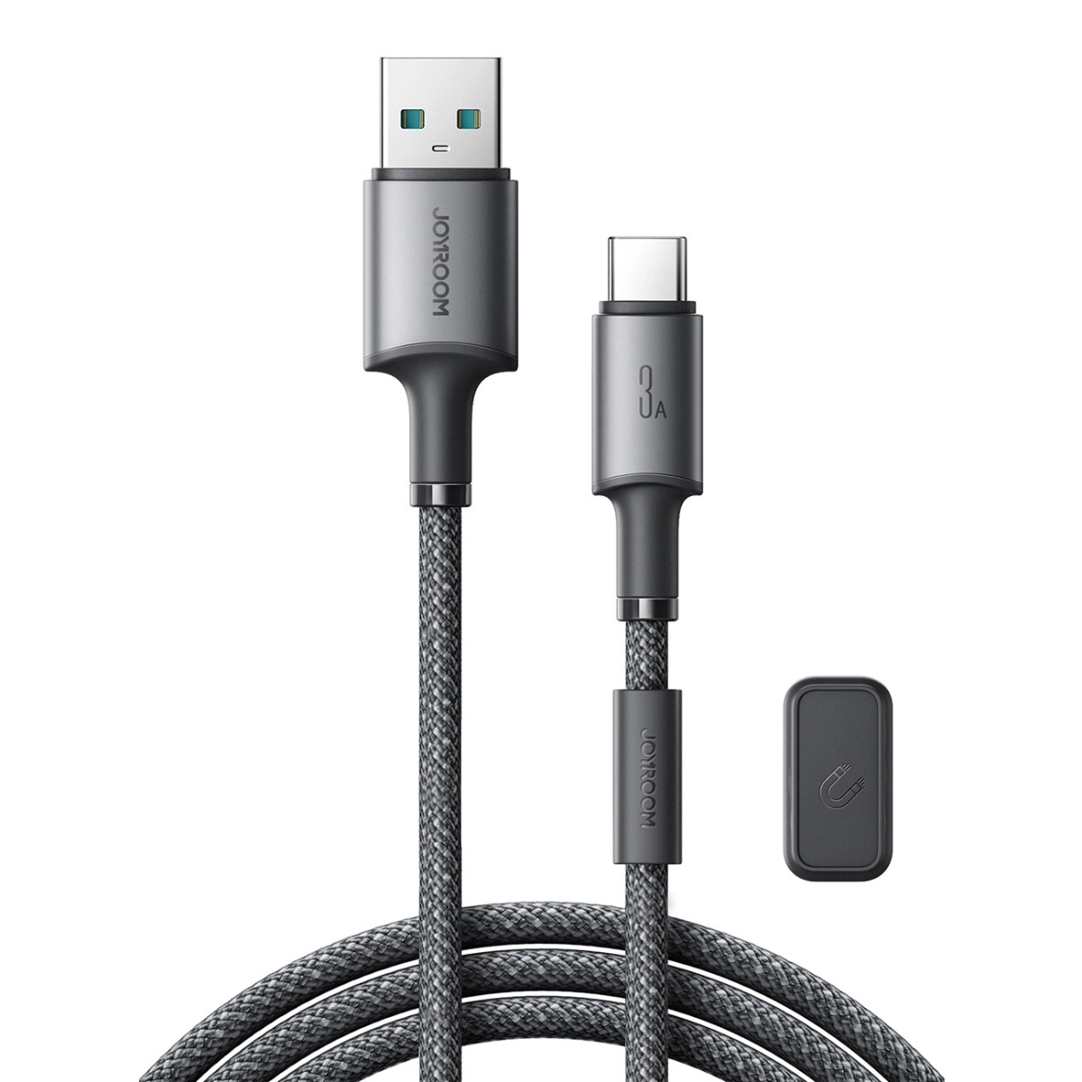 Levně JOYROOM S-A50 Kabel s magnetickým organizérem USB / USB Typ-C 1.2 metru šedý
