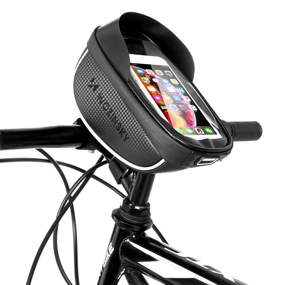 Levně WOZINSKY WBB16BK Cyklistická brašna s pouzdrem na telefon 1L černá