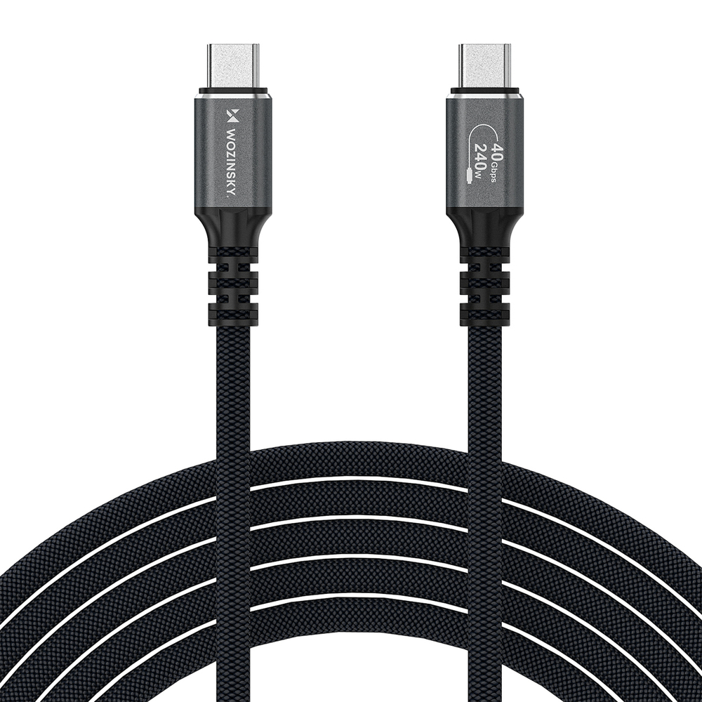 Levně WOZINSKY WPS-UY41S USB-C Thunderbolt 4 Nabíjecí kabel 240W / 1m / 4K černý