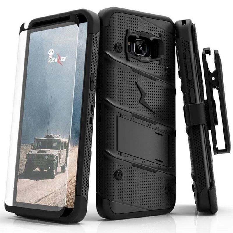 Zizo BOLT Ochranný kryt + 9H Temperované sklo Samsung Galaxy S8 černý