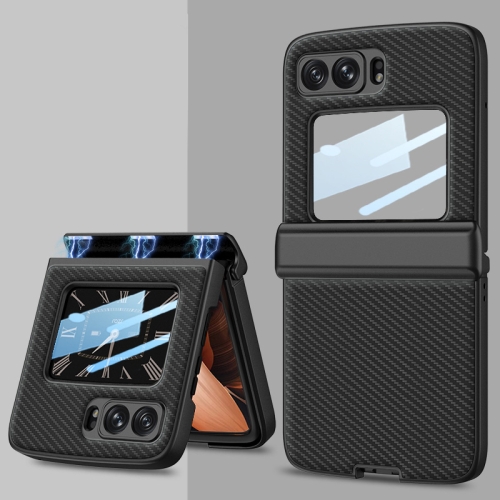 Levně GKK MAGNETIC LEATHER Plastový obal Motorola Razr 2022 5G CARBON