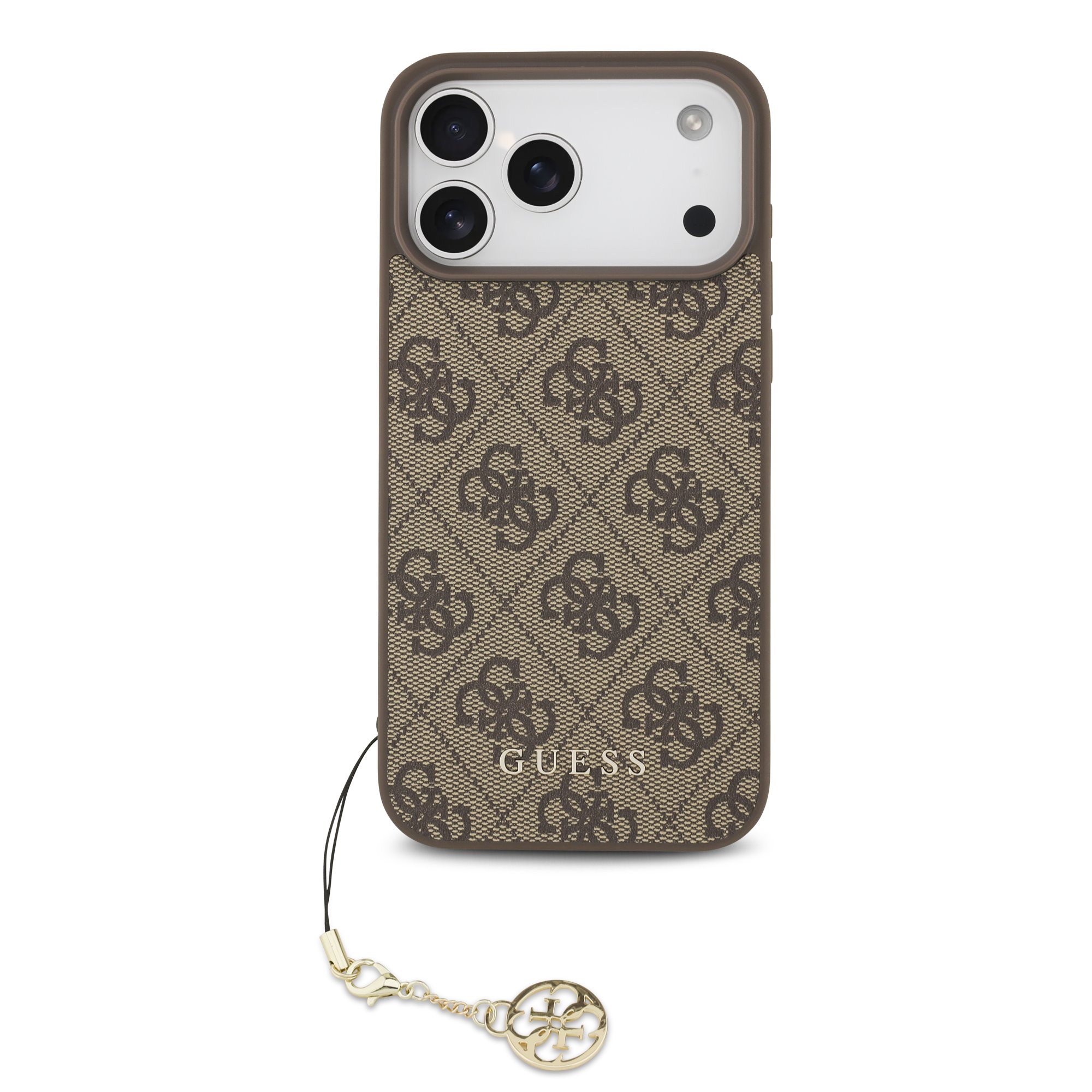 GUESS 123064 GUESS 4G CHARME Kryt s přívěskem Apple iPhone 17 Pro Max BROWN