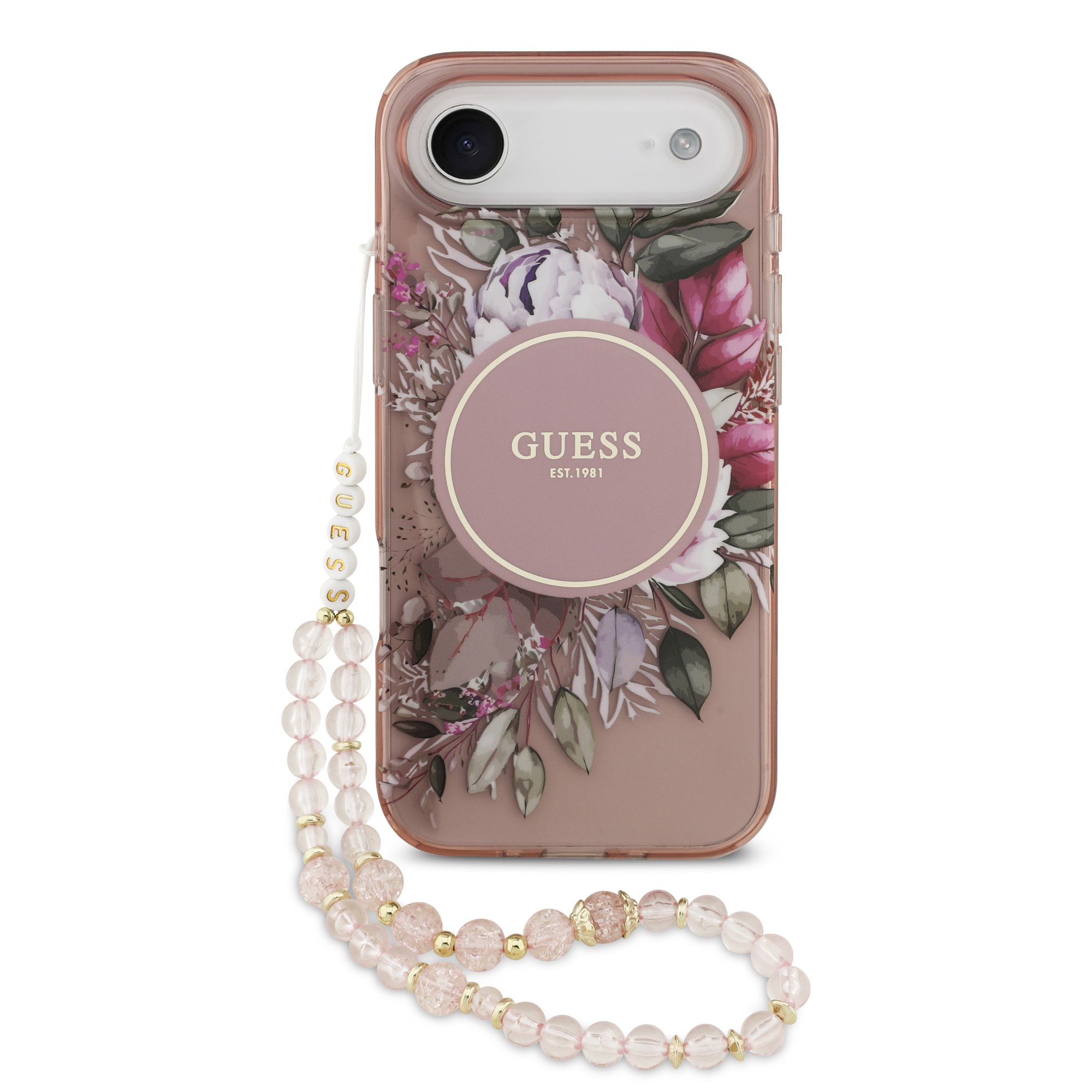 GUESS 122847 GUESS IML FLOWER STRAP Ochranný kryt Apple iPhone Air PINK