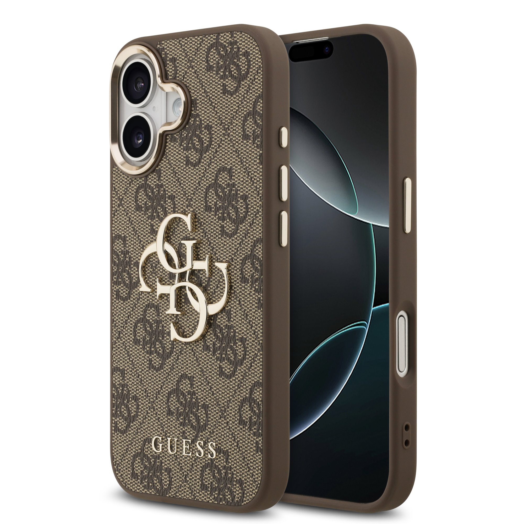 GUESS 122985 GUESS 4G METAL Ochranný obal pro Apple iPhone 17 BROWN