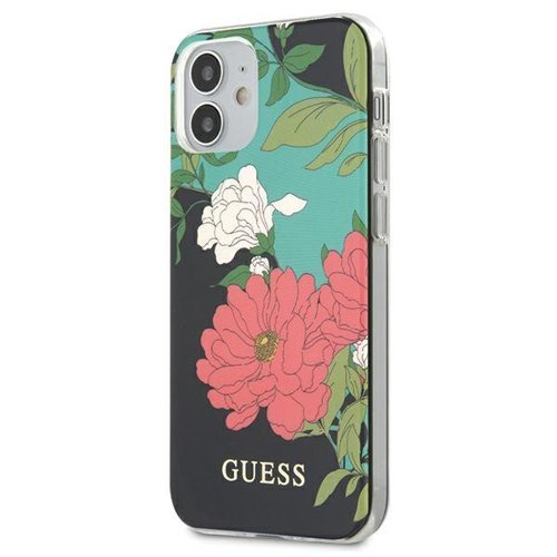 GUESS 39093 GUESS FLOWER Kryt Apple iPhone 12 mini černý