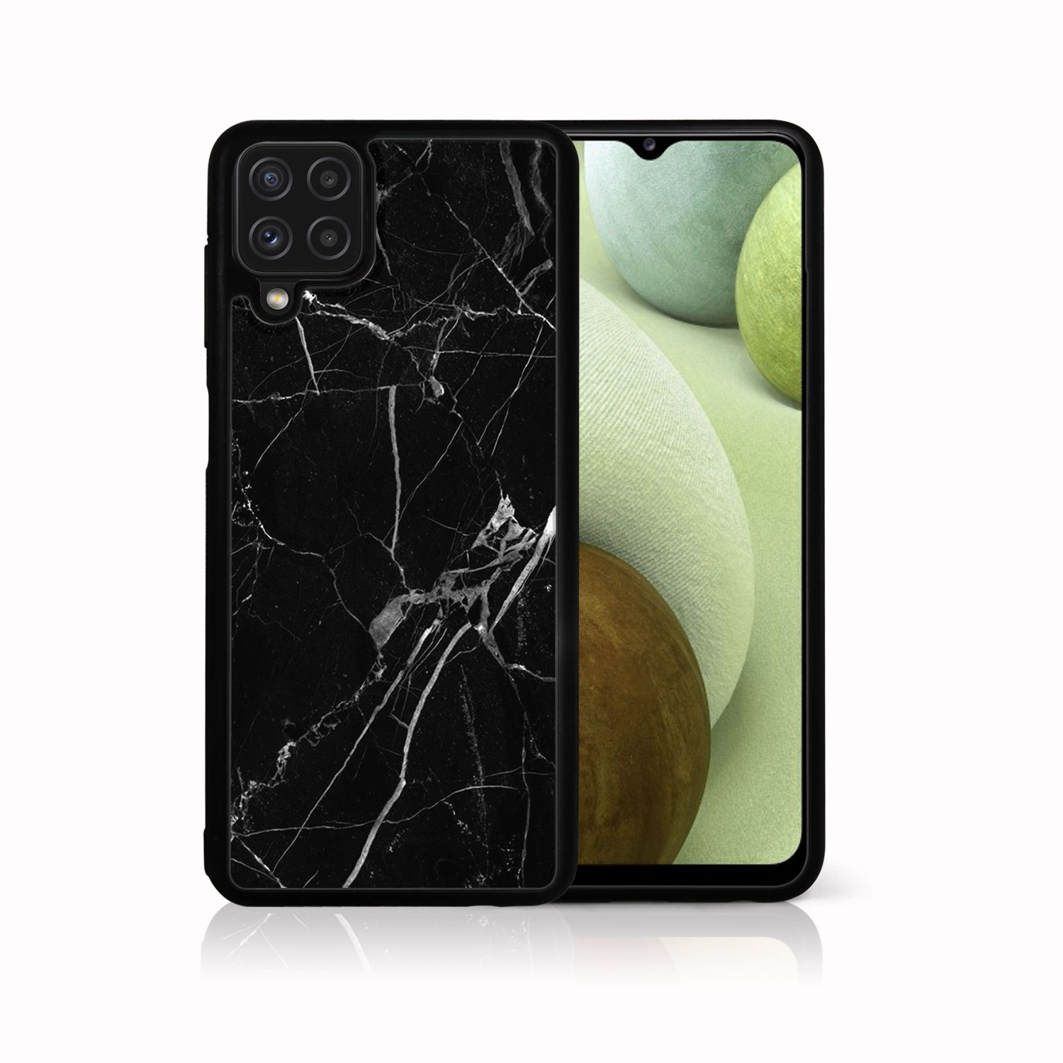 Levně MY ART Silikonový kryt Samsung Galaxy A12 / M12 BLACK MARBLE (142)