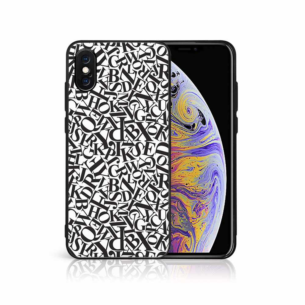 Levně MY ART Ochranný kryt pro Apple iPhone X / XS ABCD (166)