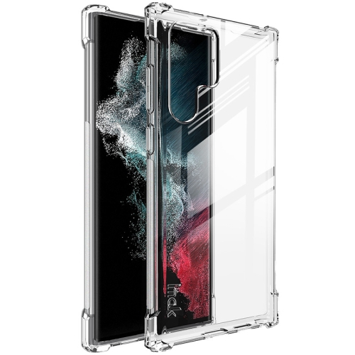 Levně IMAK Ochranný silikonový kryt + fólie Samsung Galaxy S22 Ultra 5G průhledný