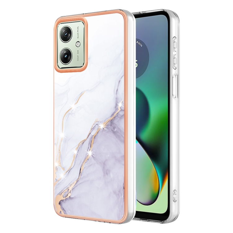 IMD MARBLE Ochranný kryt pro Motorola Moto G54 5G / G54 5G Power Edition WHITE