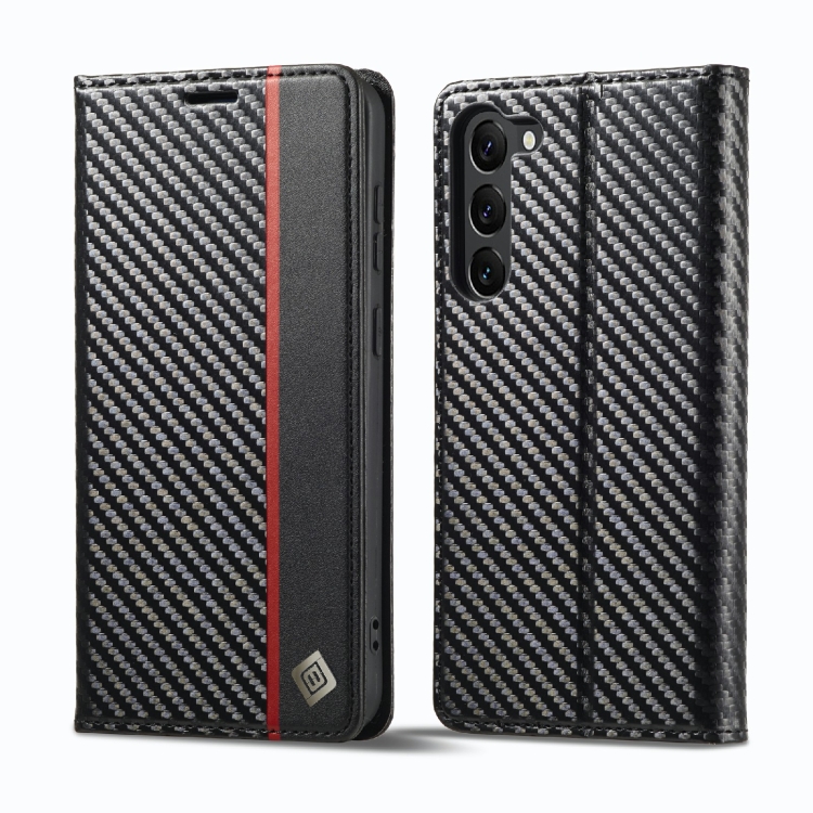 Levně IMEEKE CARBON Peněženkový kryt Samsung Galaxy S23 Plus 5G