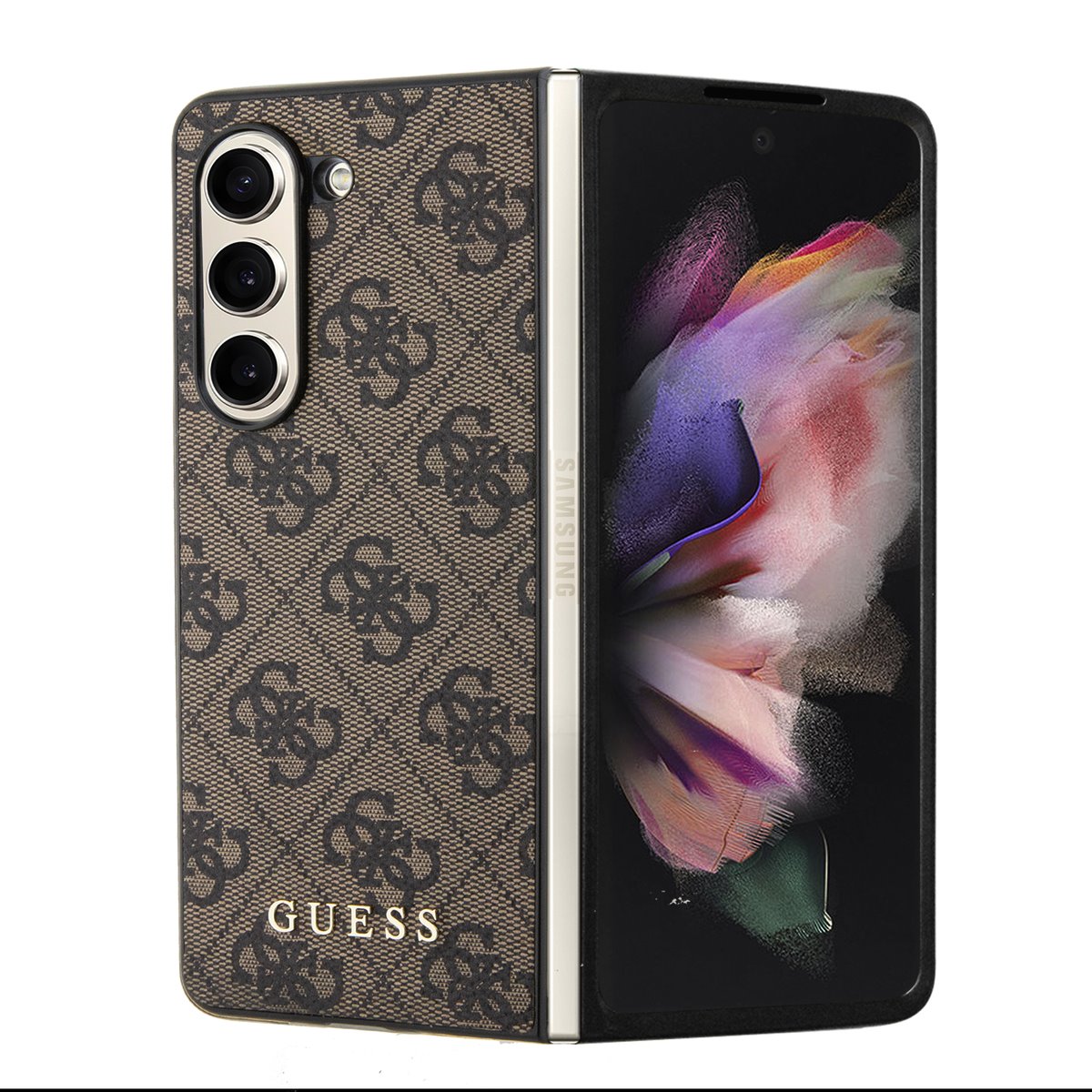 Levně GUESS 4G Kryt s přívěskem Samsung Galaxy Z Fold 5 5G hnědý