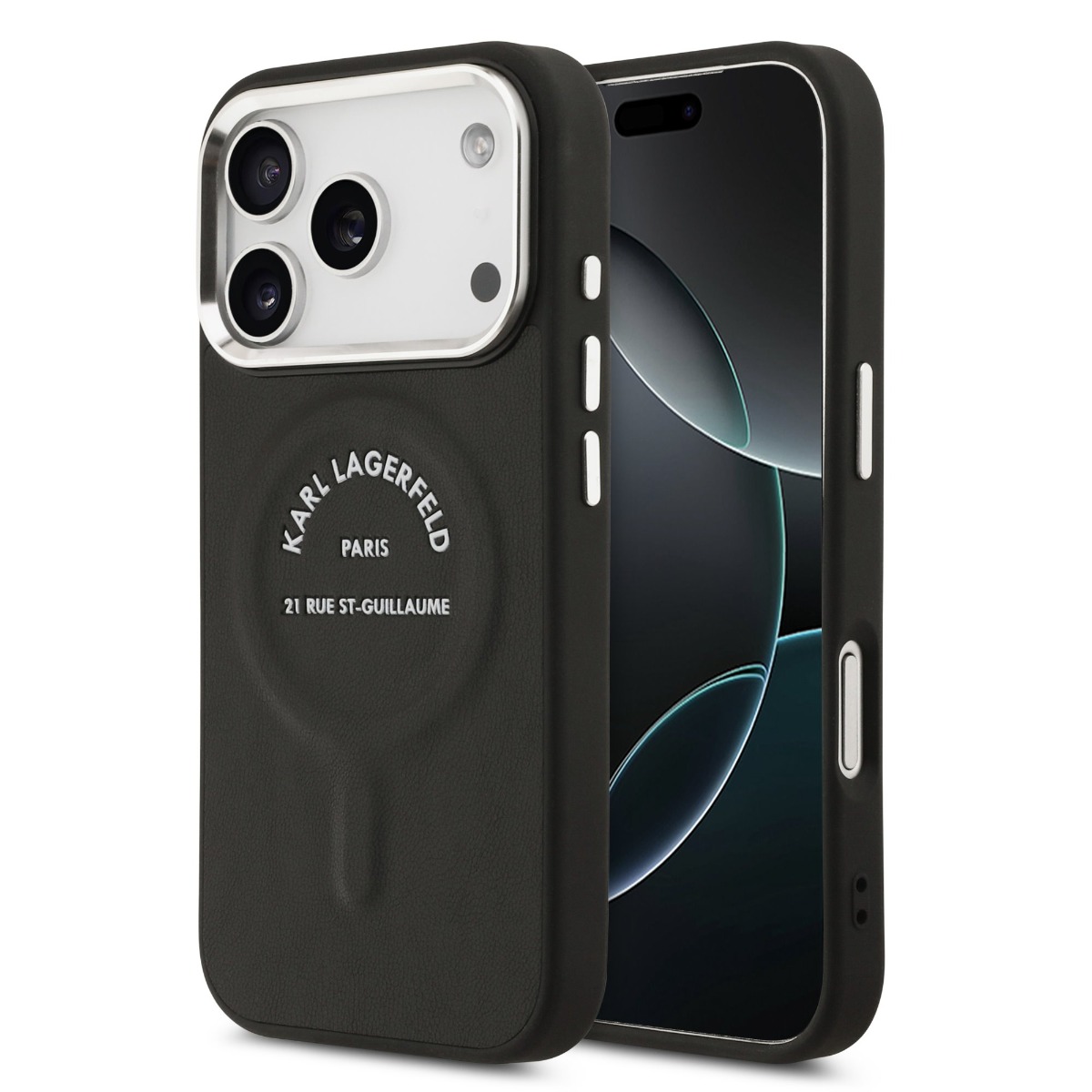Levně KARL LAGERFELD PU RSG Ochranný kryt s MagSafe Apple iPhone 17 Pro BLACK