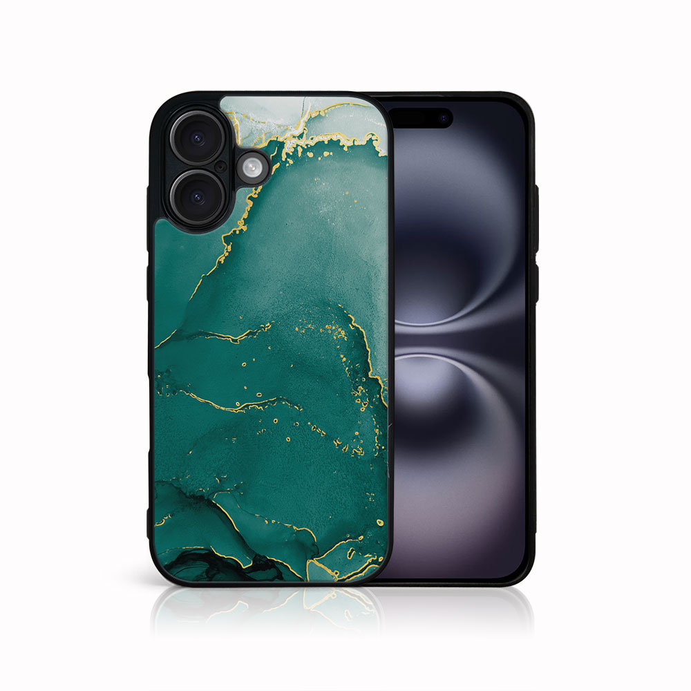 Levně MY ART Ochranný kryt pro Apple iPhone 16 GREEN MARBLE (145)