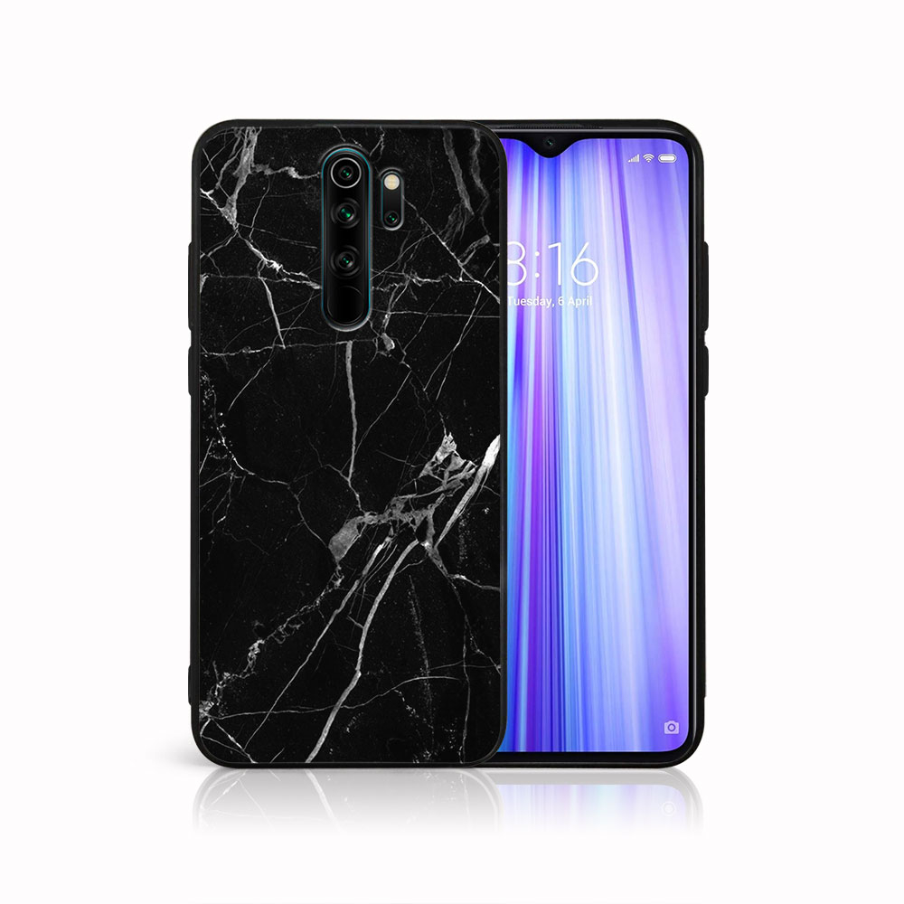 Levně MY ART Silikonový obal Xiaomi Redmi Note 8 Pro BLACK MARBLE (142)
