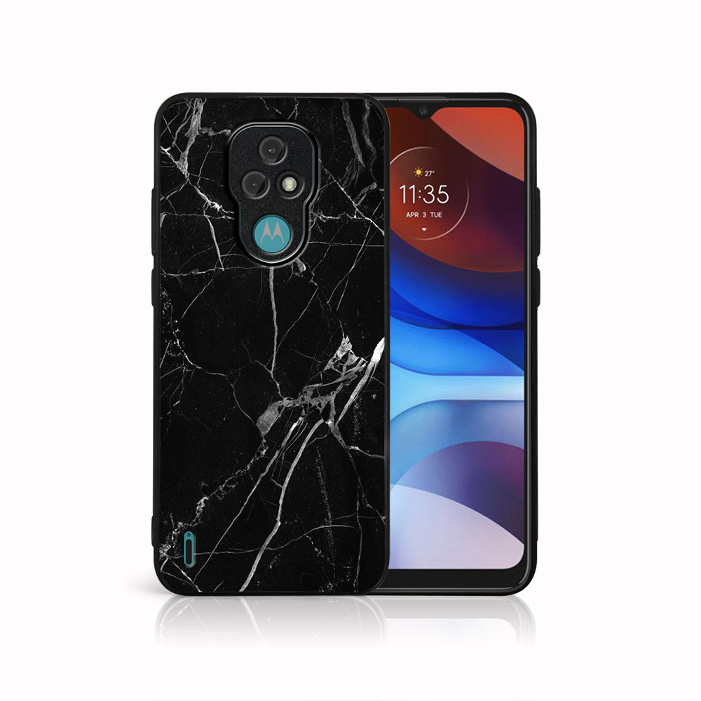 Levně MY ART Ochranný obal Motorola Moto E7 BLACK MARBLE (142)