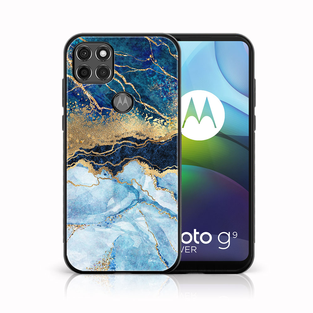 Levně MY ART Ochranný obal Motorola Moto G9 Power -BLUE MARBLE (141)