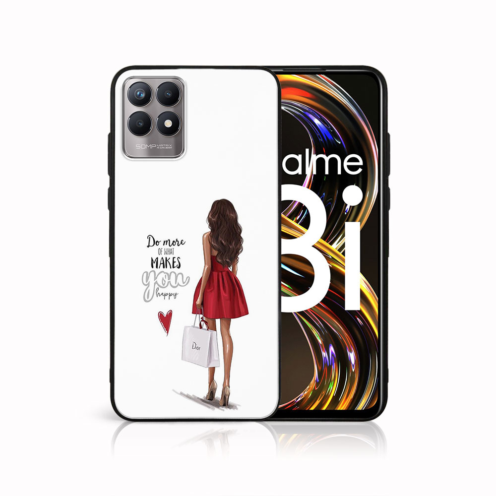 Levně MY ART Silikonový obal Realme 8i RED DRESS (137)