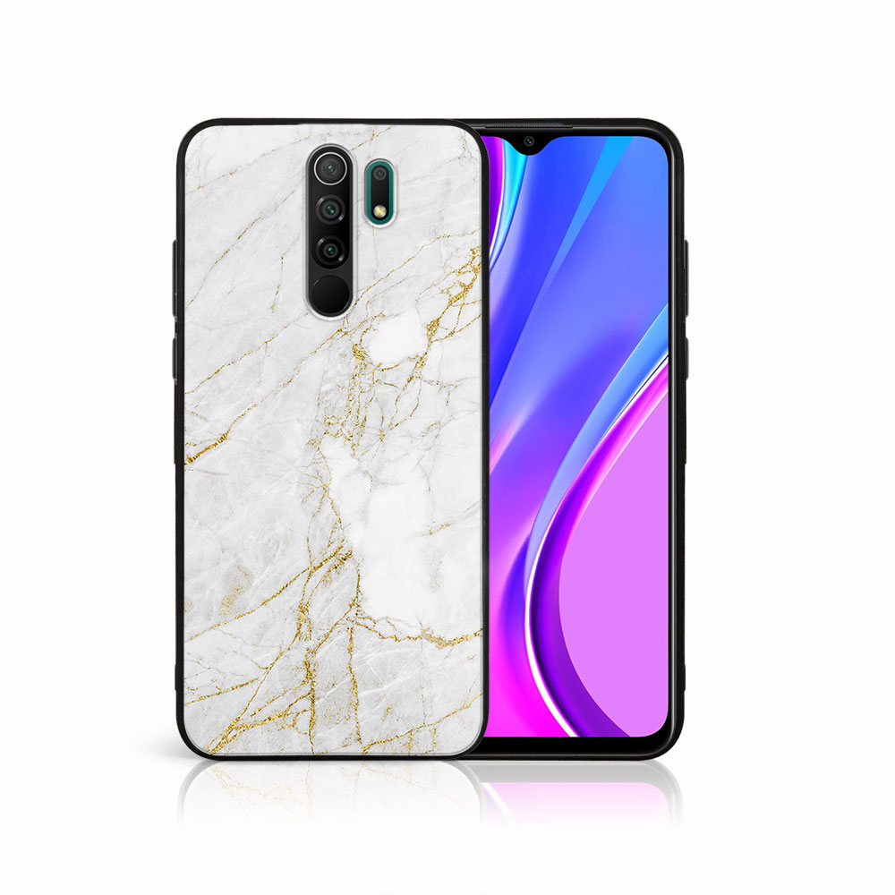 Levně MY ART Silikonový obal Xiaomi Redmi 9 WHITE STONE (011)
