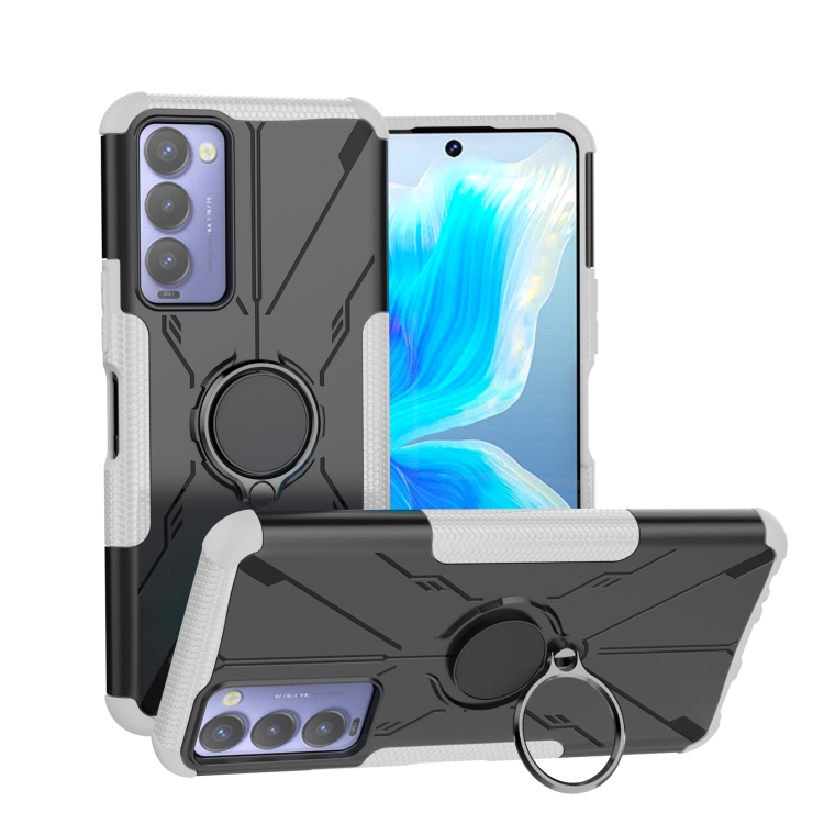 Levně HOLD Odolný kryt s držákem Tecno Camon 18 bílý