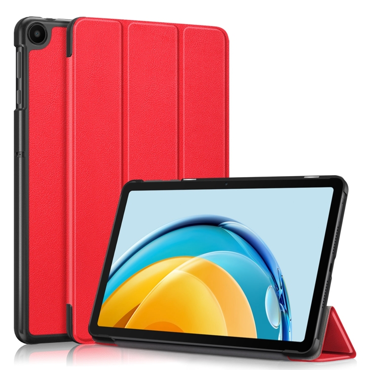 Levně LEATHER Zaklápěcí obal pro Huawei Matepad SE červený