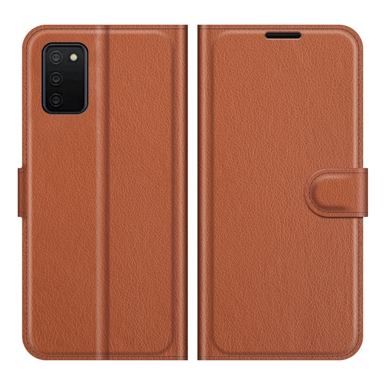 Levně LITCHI Ochranný kryt Samsung Galaxy A03s hnědý