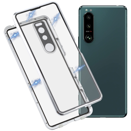 Magnetický kryt 360 pro Sony Xperia 5 III stříbrný