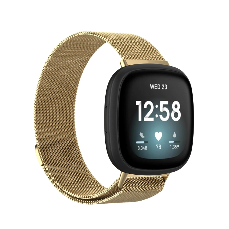 Levně MILANESE Kovový řemínek Fitbit Versa 3 / Fitbit Sense zlatý