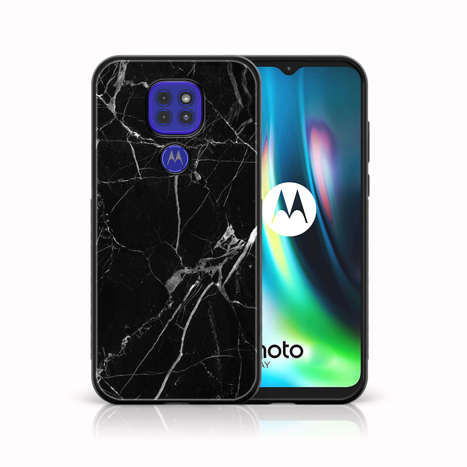 Levně MY ART Silikonový kryt Motorola Moto G9 Play / E7 Plus BLACK MARBLE (142)