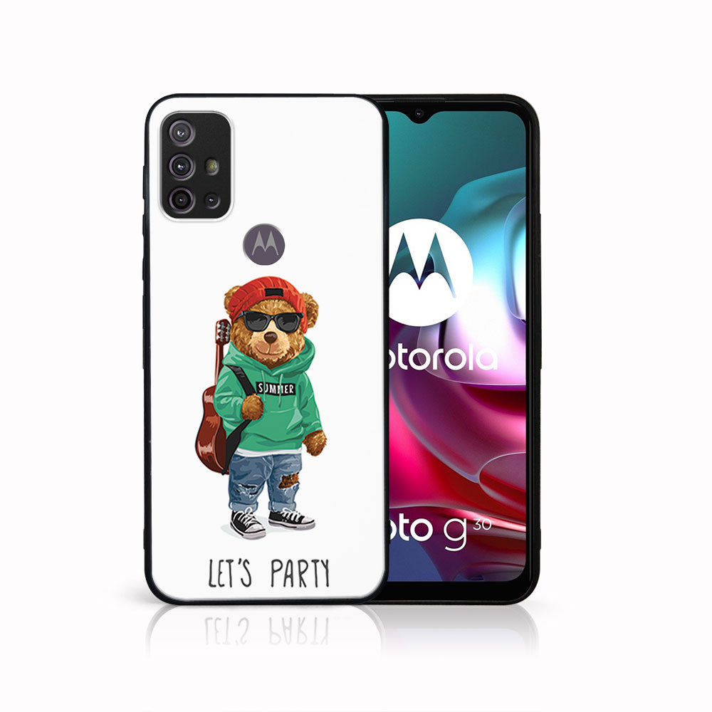 Levně MY ART Silikonový obal Motorola Moto G10/G20/G30 BEAR (008)