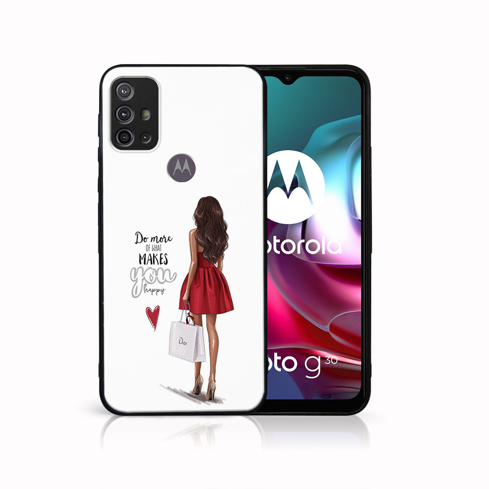 Levně MY ART Silikonový obal Motorola Moto G10/G20/G30 RED DRESS (137)