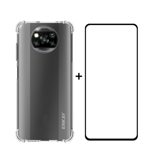 ENKAY Průhledný obal + 3D sklo Xiaomi Poco X3 NFC / X3 Pro