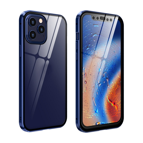 Levně Magnetický kryt 360° Apple iPhone 12 / 12 Pro modrý
