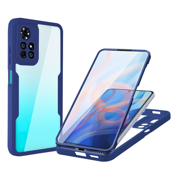 DUAL Oboustranný kryt s fólií Xiaomi Poco M4 Pro 5G / Redmi Note 11S 5G / Redmi Note 11S 5G modrý