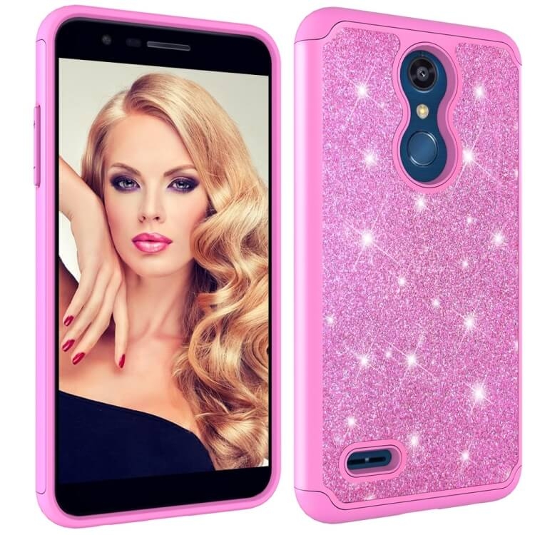 Levně Glitter Powder Ochranný Gumový Obal LG K30 růžový