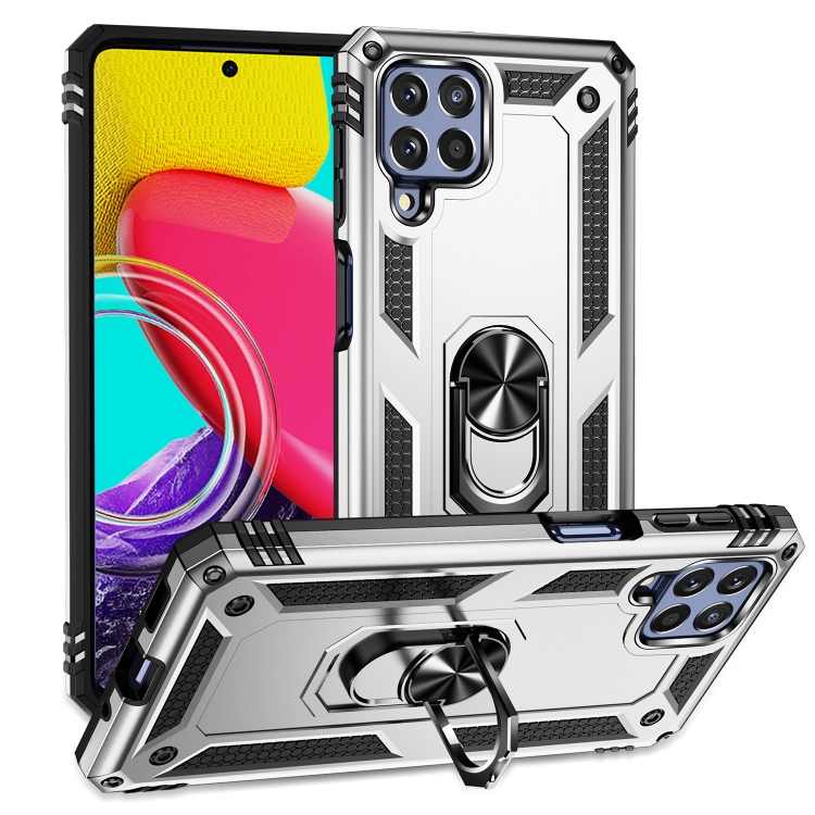 RING Obal s držákem pro Samsung Galaxy M53 5G stříbrný
