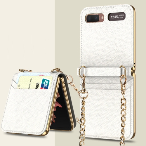Levně GKK CARD Kryt s řetízkem Samsung Galaxy Z Flip bílý