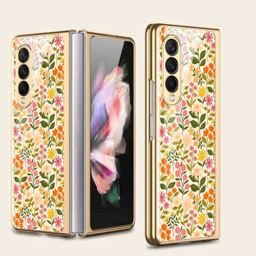 Levně GKK GLASS Ochranný kryt Samsung Galaxy Z Fold 3 5G YELLOW FLORAL