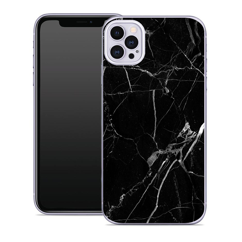 Levně MY ART Ochranný kryt Apple iPhone 12 / iPhone 12 Pro BLACK MARBLE (142)