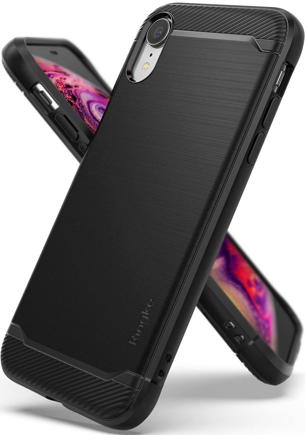 RINGKE Odolný karbonový kryt iphone XR černý