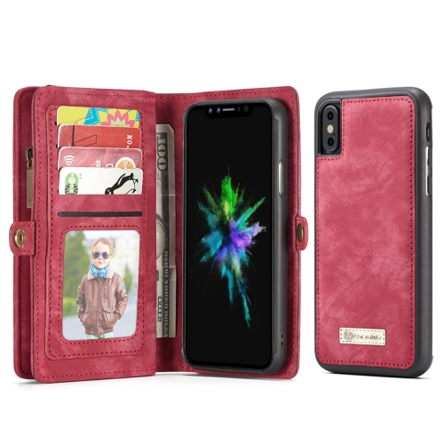 Levně WALLET Ochranný kryt s peněženkou 2v1 pro Apple iPhone X / XS červený