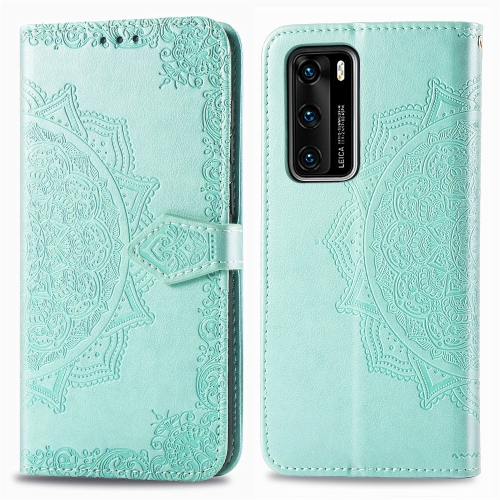 FORCELL ART Peňaženkový kryt Huawei P40 ORNAMENT zelený
