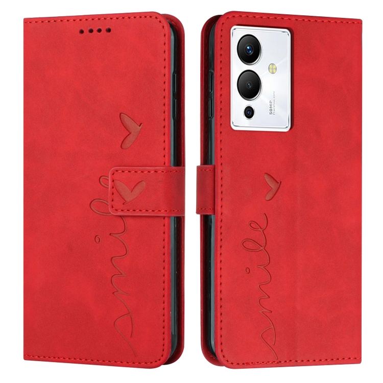 Levně ART Peněženkový kryt Infinix Note 12 / Note 12 Pro 5G SMILE červený