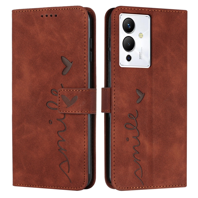 Levně ART Peněženkový kryt Infinix Note 12 / Note 12 Pro 5G SMILE hnědý