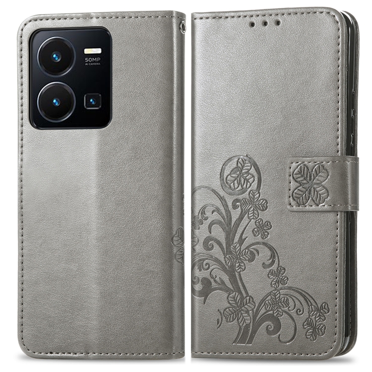 ART FLOWERS Peněženkový kryt Vivo Y35 šedý
