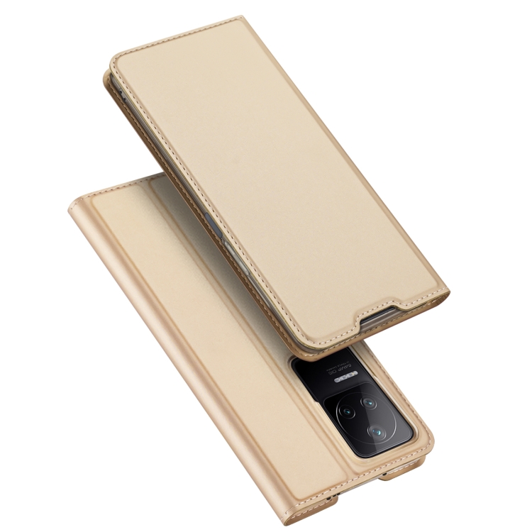 Levně DUX Peněženkový kryt Xiaomi Poco F4 zlatý