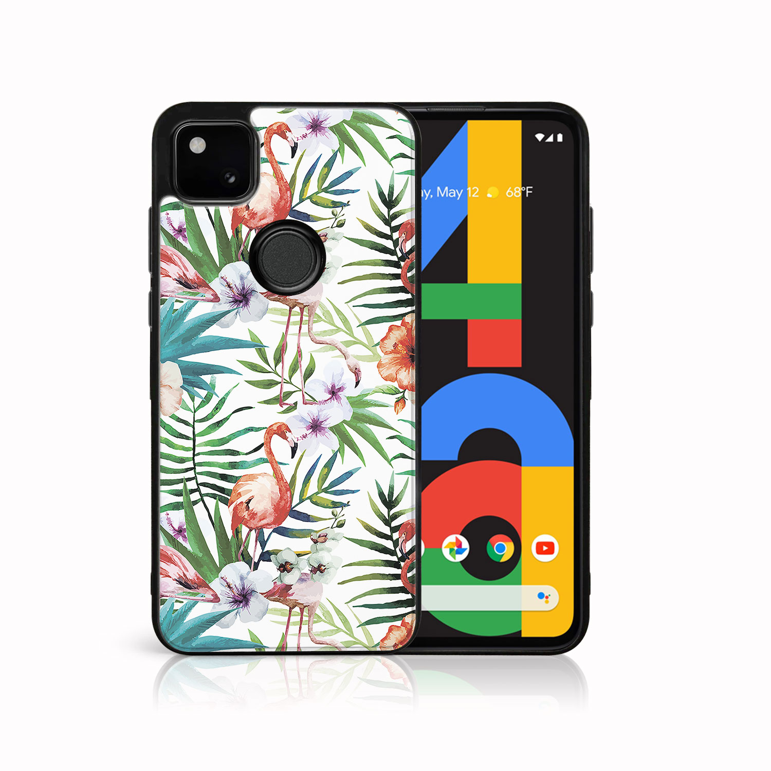 Levně MY ART Silikonový kryt Google Pixel 4a FLAMINGOS (009)