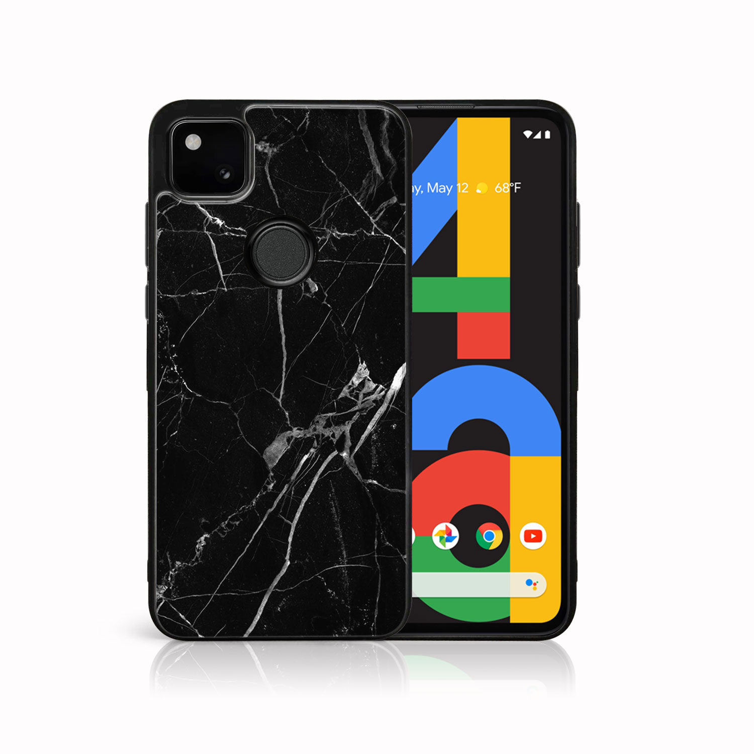 Levně MY ART Silikonový kryt Google Pixel 4a BLACK MARBLE (142)
